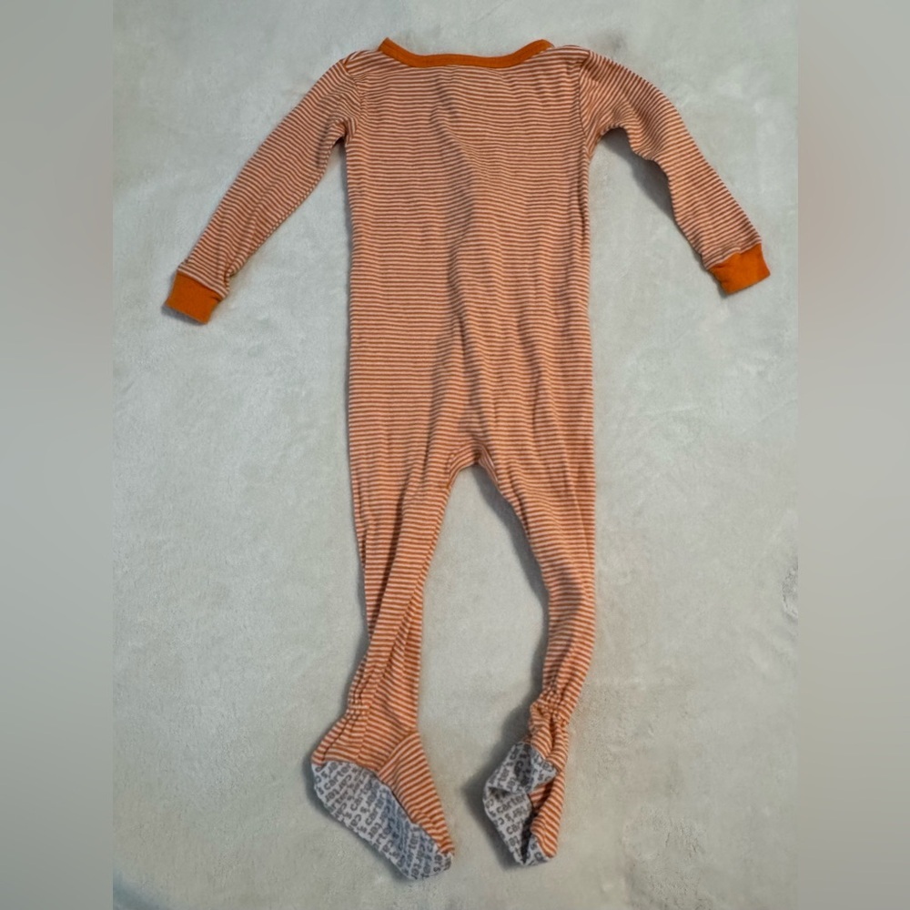 Carter's Halloween Ghost Striped Footed Pajama Sleeper - Picture 3 of 4
